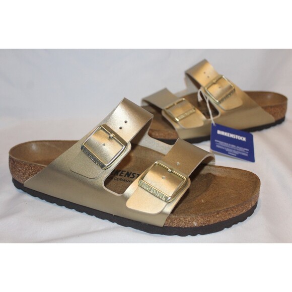 Birkenstock Women US 9-9.5 EU 40 Regular Arizona Shearling Lined Sandals GOLD - Picture 3 of 6
